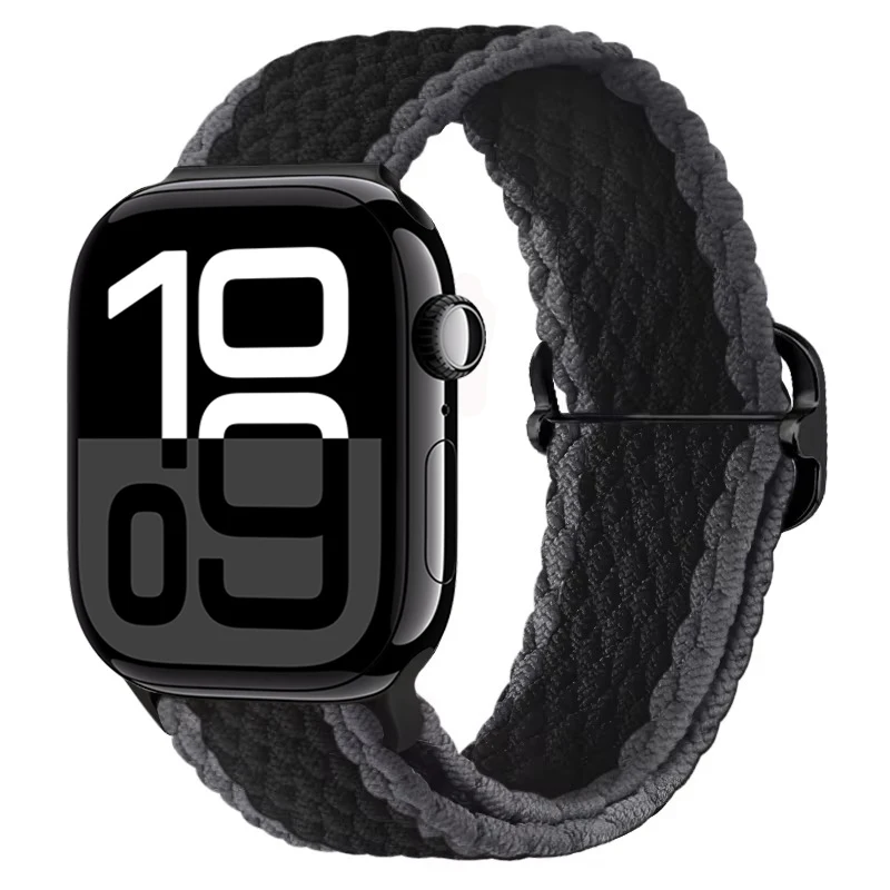 Pasek pleciony do Apple Watch Ultra Seria 4/3/2/1 49mm Braid - Czarny (wzór 3)
