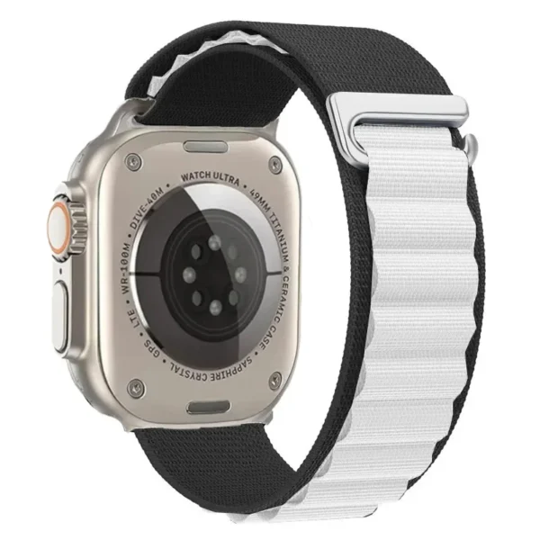 Pasek nylonowy do Apple Watch Seria 12/11/10 42mm Alpine - Czarno-biały