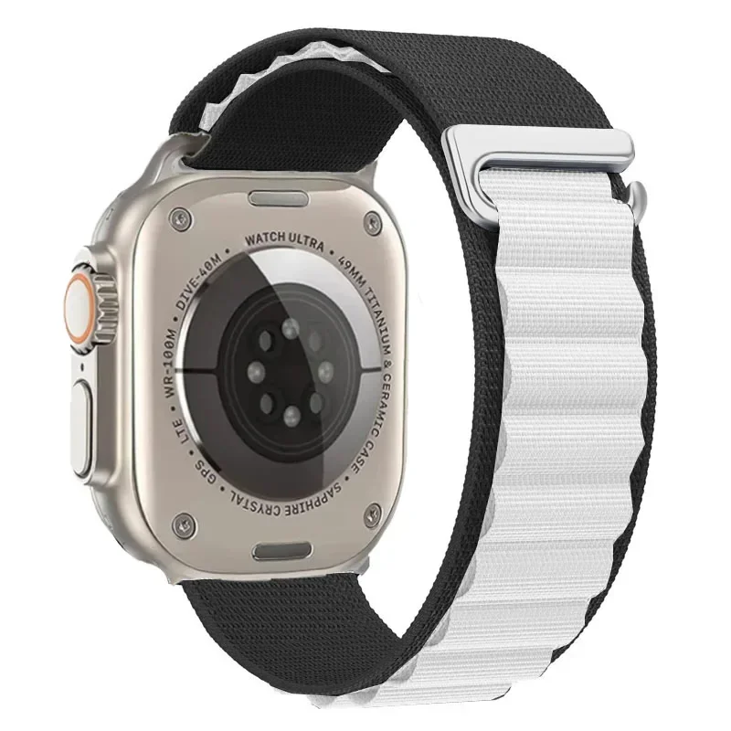 Pasek nylonowy do Apple Watch Seria 12/11/10 42mm Alpine - Czarno-biały
