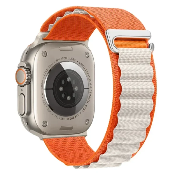 Pasek nylonowy do Apple Watch Seria 12/11/10 46mm Alpine - Pomarańczowo-księżycowy