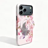 Etui iPhone 18 Pro Max Pink Bloom MagSafe z uchwytem