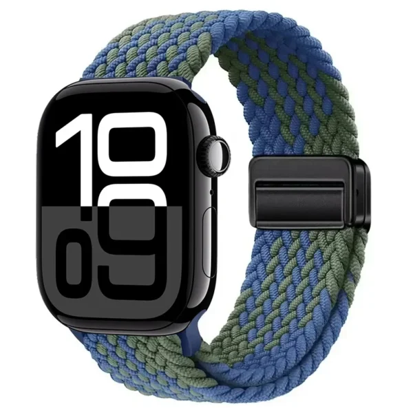 Pasek pleciony z magnesem do Apple Watch 38mm 40mm 41mm Braid Magnet - Niebiesko-zielony