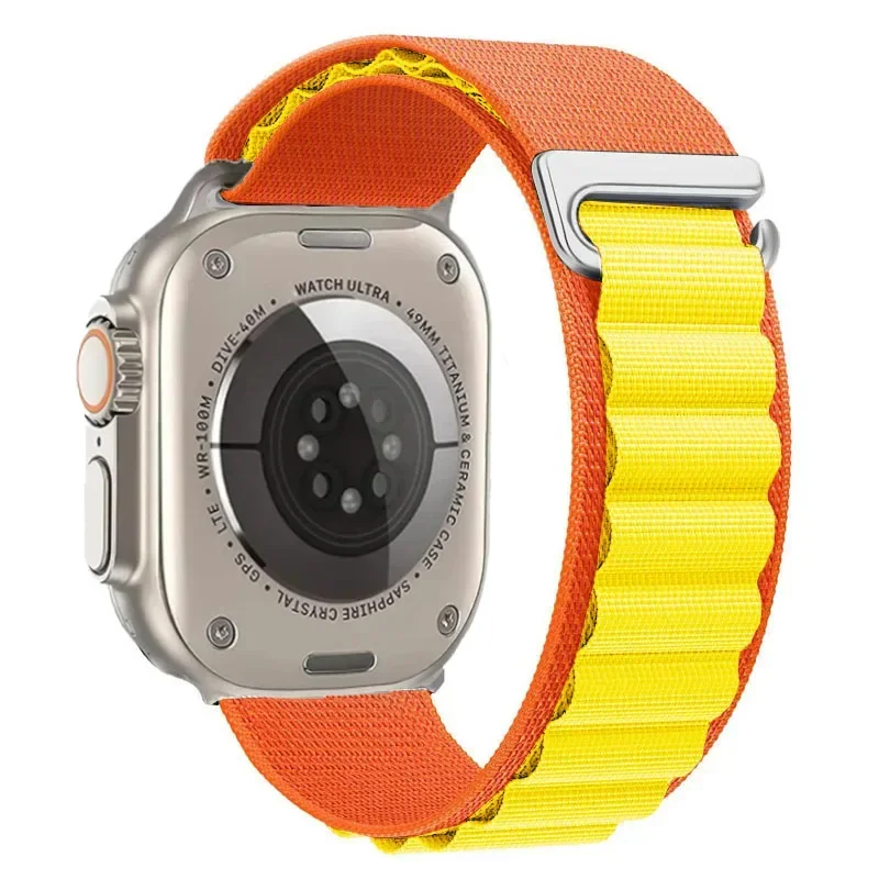 Pasek nylonowy do Apple Watch Seria 12/11/10 42mm Alpine - Pomarańczowo-żółty