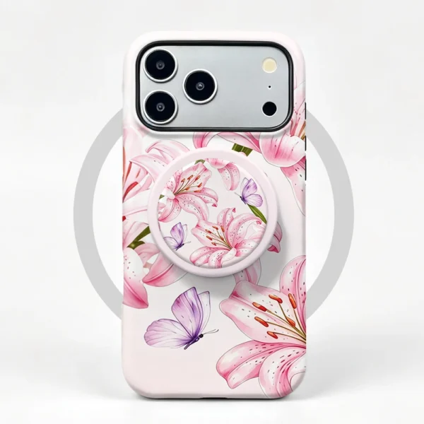 Etui Xiaomi 17 Pink Bloom MagSafe z uchwytem