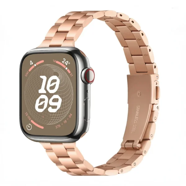 Bransoleta damska do Apple Watch Ultra Seria 4/3/2/1 49mm Slim - Różowe złoto