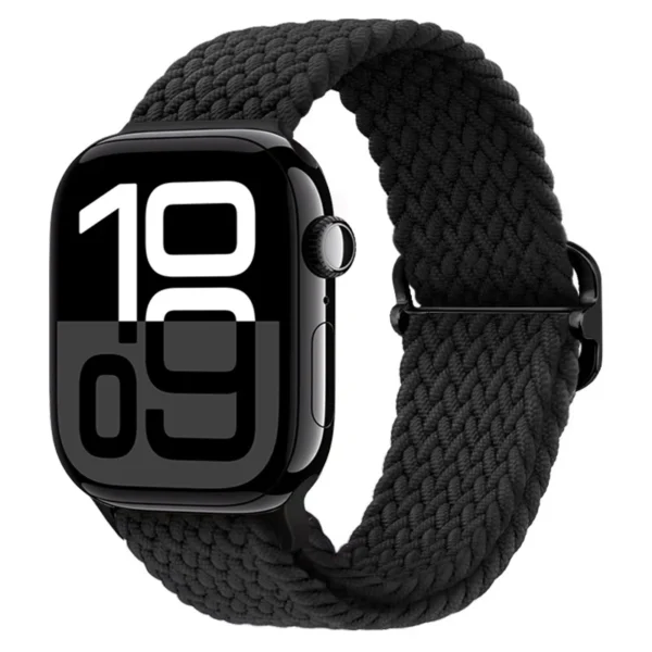 Pasek pleciony do Apple Watch 38mm 40mm 41mm Braid - Czarny (wzór 2)