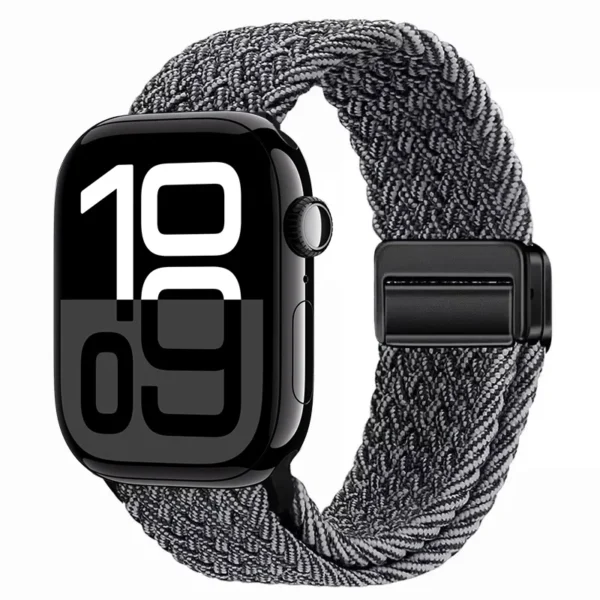 Pasek pleciony z magnesem do Apple Watch Ultra Seria 4/3/2/1 49mm Braid Magnet - Szaro-biały