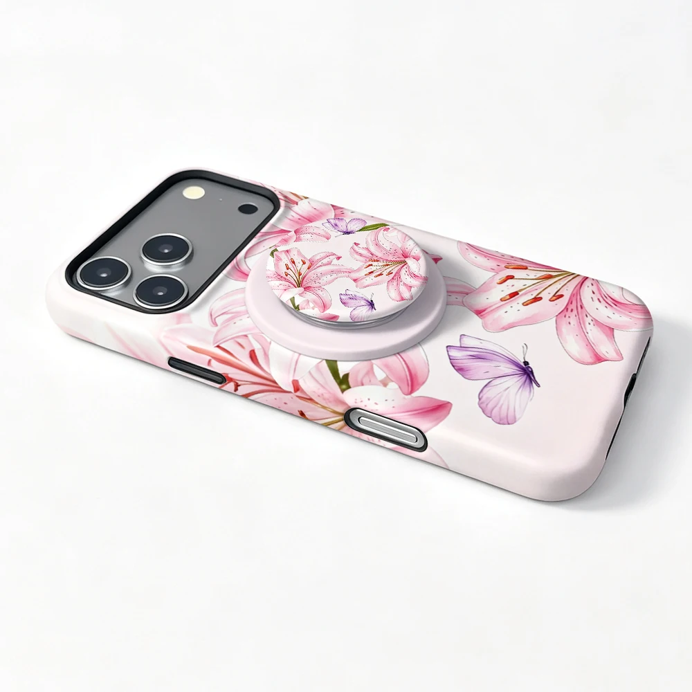 Etui Xiaomi 17 Pink Bloom MagSafe z uchwytem - zdjęcie 5