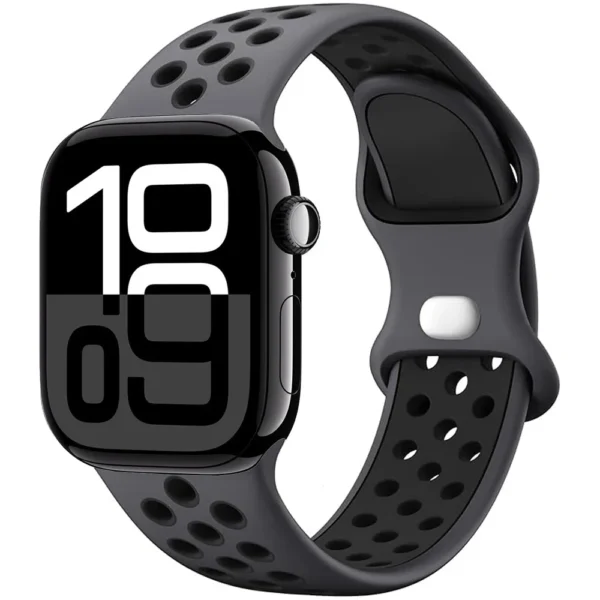 Pasek silikonowy do Apple Watch Seria 12/11/10 42mm Air Sport - Grafitowo-czarny