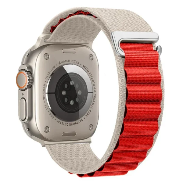 Pasek nylonowy do Apple Watch 38mm 40mm 41mm Alpine - Księżycowo-czerwony