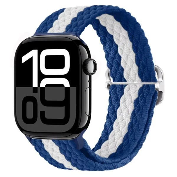 Pasek pleciony do Apple Watch Seria 12/11/10 46mm Braid - Niebiesko-biały (wzór 2)