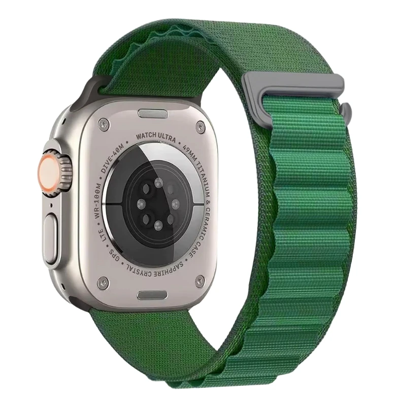 Pasek nylonowy do Apple Watch 42mm 44mm 45mm Alpine - Ciemnozielony