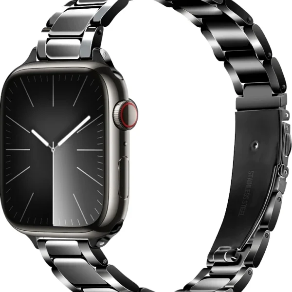 Bransoleta damska do Apple Watch 38mm 40mm 41mm Slim - Czarny z połyskiem