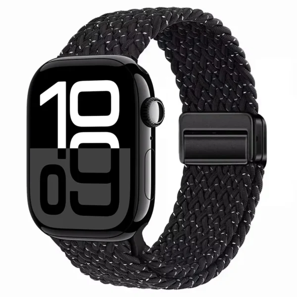 Pasek pleciony z magnesem do Apple Watch 38mm 40mm 41mm Braid Magnet - Czarny