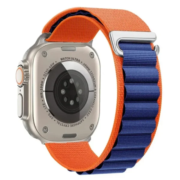 Pasek nylonowy do Apple Watch 42mm 44mm 45mm Alpine - Pomarańczowo-niebieski