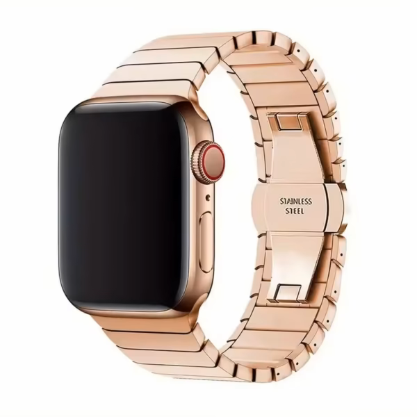 Stal Nierdzewna Pasek do Apple Watch Ultra Seria 4/3/2/1 49mm - Różowo Złoty