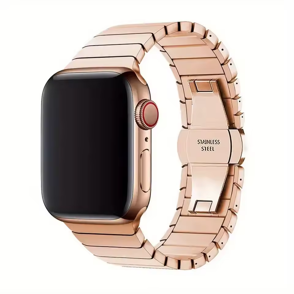 Stal Nierdzewna Pasek do Apple Watch Ultra Seria 4/3/2/1 49mm - Różowo Złoty