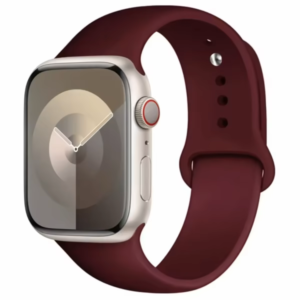 Silikonowy Pasek do Apple Watch Seria 12/11/10 42mm - Bordowy Czerwony