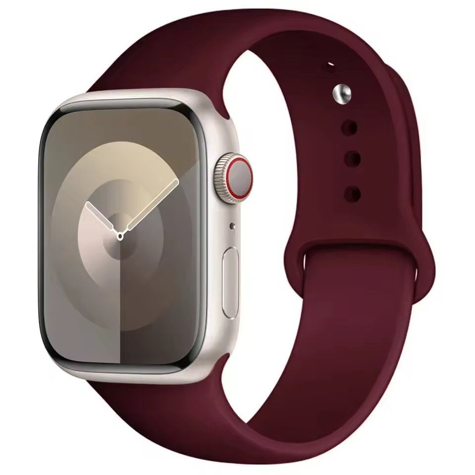 Silikonowy Pasek do Apple Watch Seria 12/11/10 42mm - Bordowy Czerwony