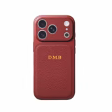 Personalizowane Etui do iPhone 12 LuxeTouch Złote Inicjały - Czerwony