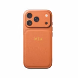 Personalizowane Etui do iPhone 12 LuxeTouch Złote Inicjały - Pomarańczowy