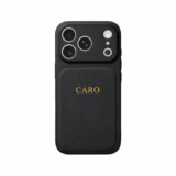 Personalizowane Etui do iPhone 12 LuxeTouch Złote Inicjały - Czarny